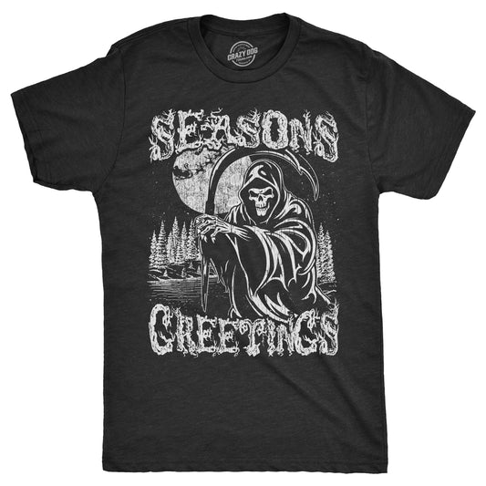 Seasons Greetings Reaper Men's T Shirt Hoodie, Sweatshirt | InkThreadWorks.com (Image 1)