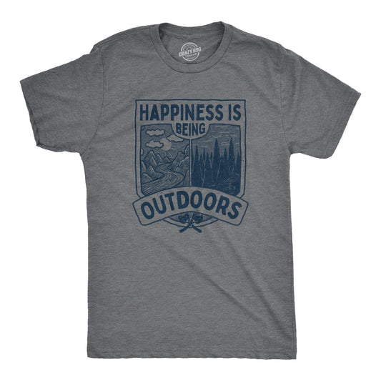 Hapiness Is Being Outdoors Men's T Shirt Hoodie, Sweatshirt | InkThreadWorks.com (Image 1)