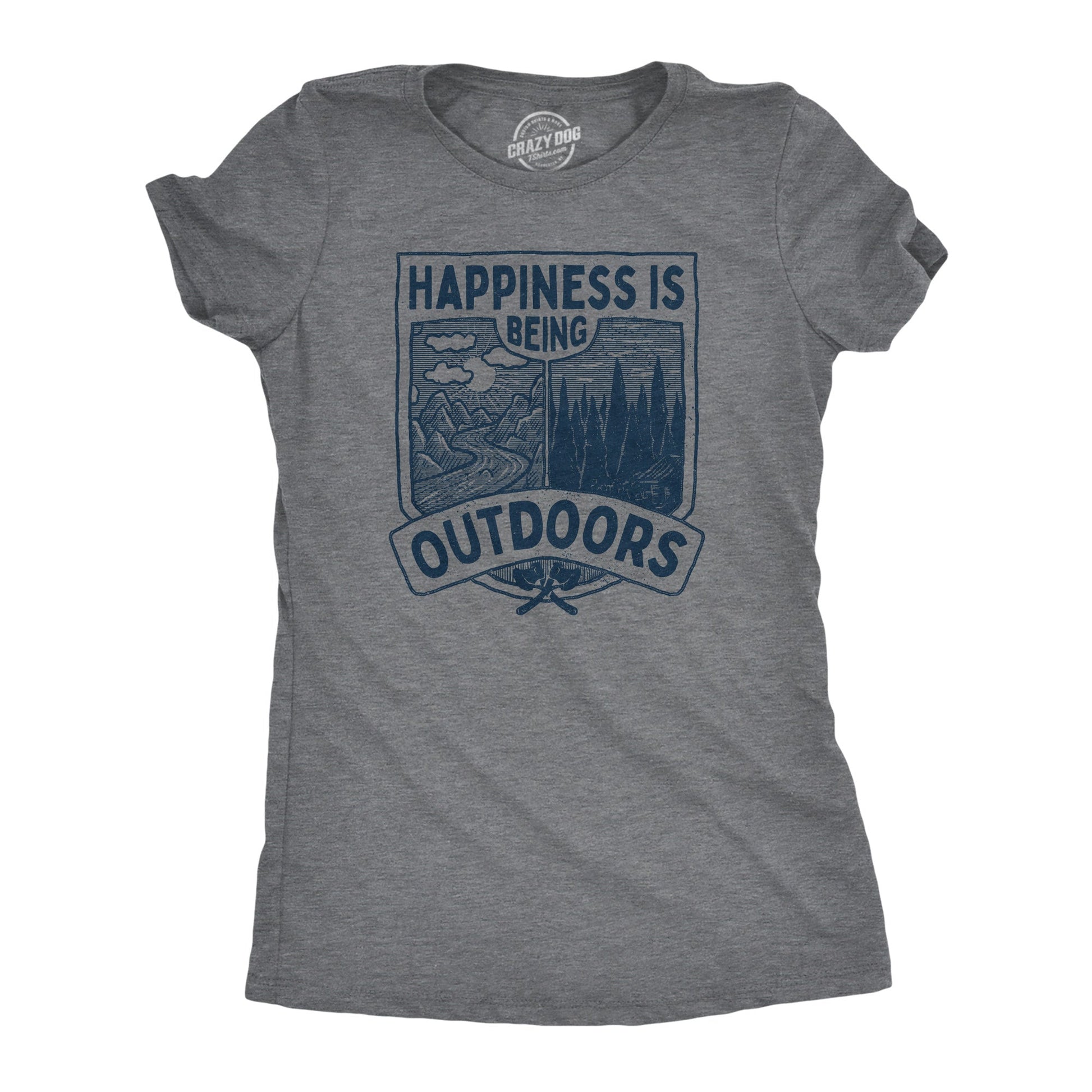 Hapiness Is Being Outdoors Women's T Shirt Hoodie, Sweatshirt | InkThreadWorks.com (Image 1)