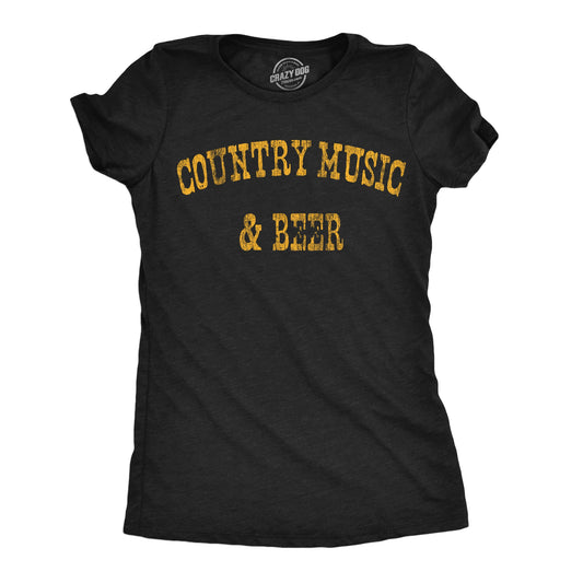Country Music And Beer Women's T Shirt Hoodie, Sweatshirt | InkThreadWorks.com (Image 1)