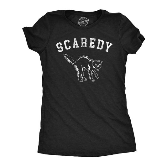 Scaredy Cat Women's T Shirt Hoodie, Sweatshirt | InkThreadWorks.com (Image 1)