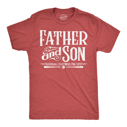 Father And Son Baseball Partners For Life Men's T Shirt Hoodie, Sweatshirt | InkThreadWorks.com (Image 1)
