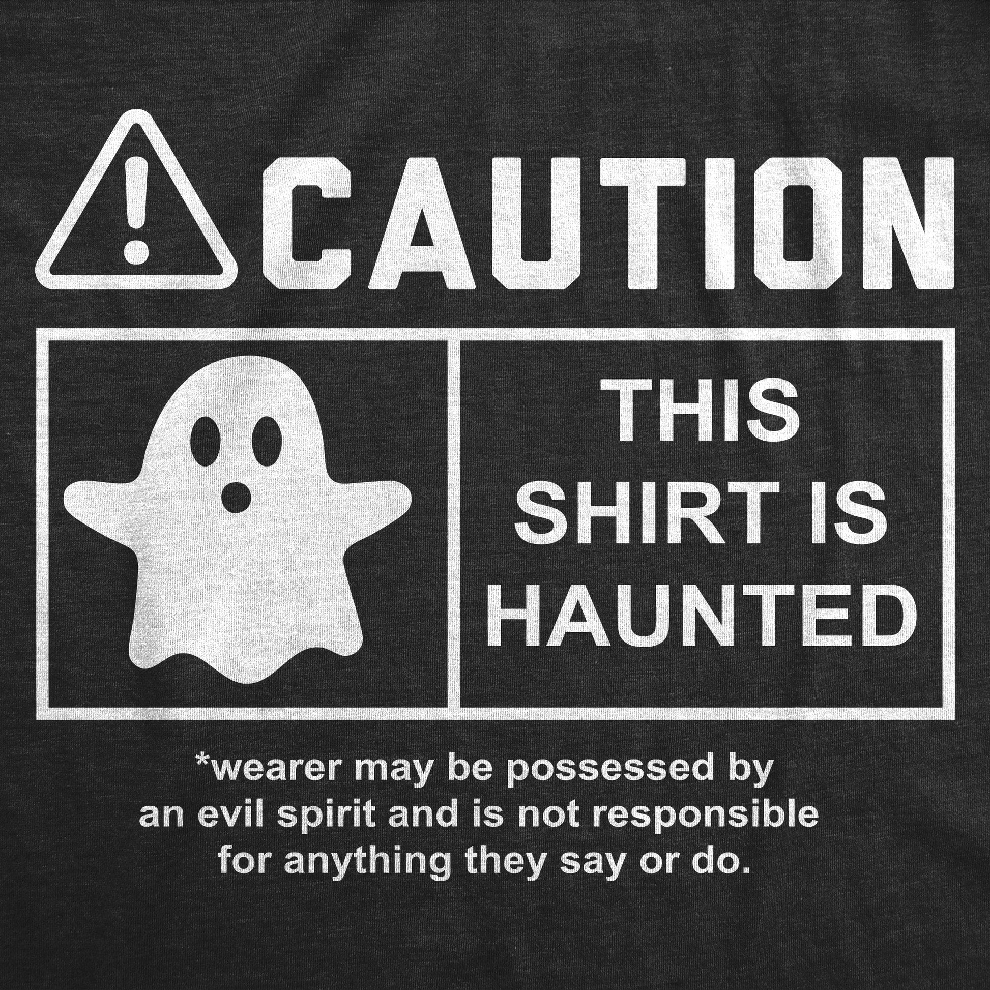 Caution This Shirt Is Haunted Men's T Shirt Hoodie, Sweatshirt | InkThreadWorks.com (Image 2)