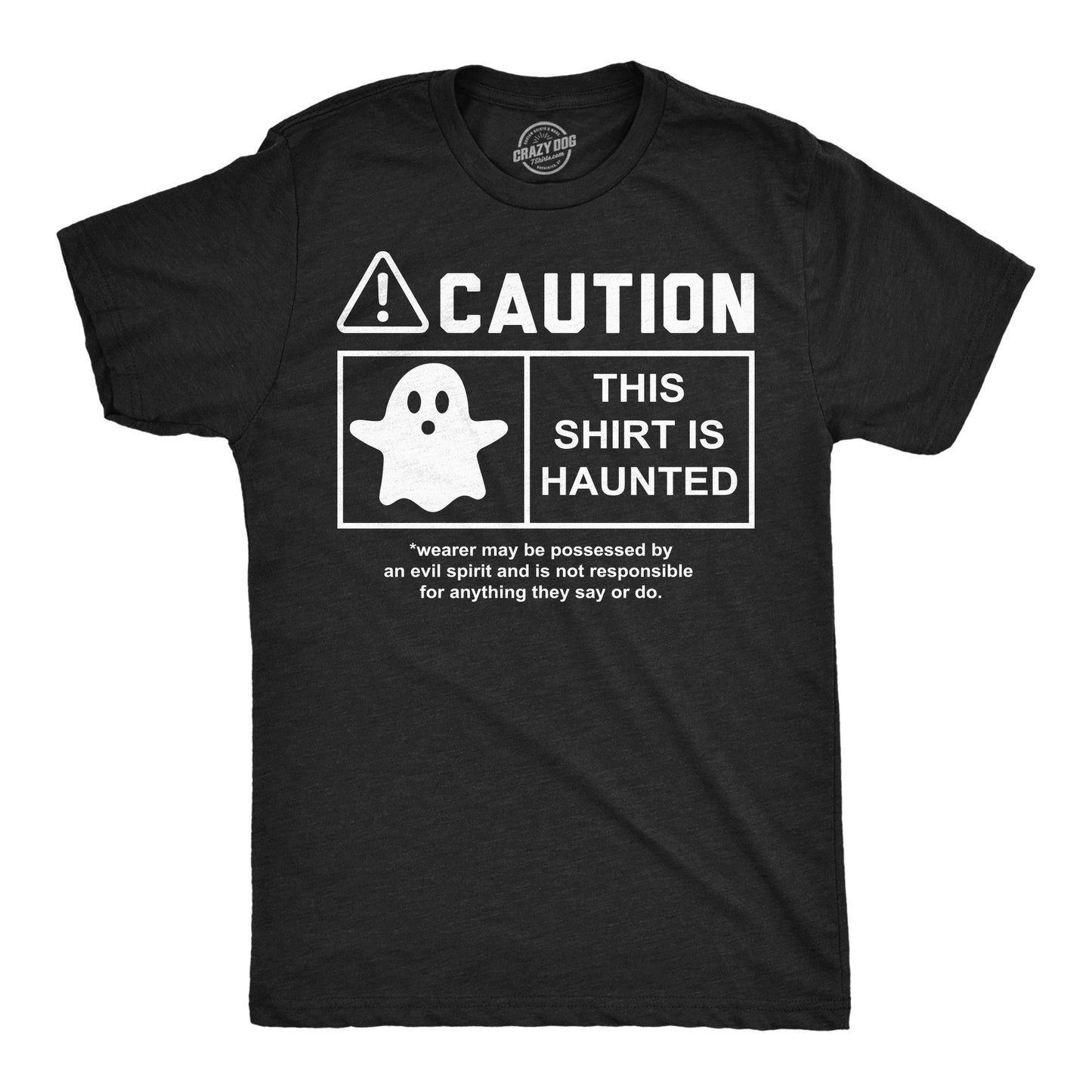 Caution This Shirt Is Haunted Men's T Shirt Hoodie, Sweatshirt | InkThreadWorks.com (Image 1)