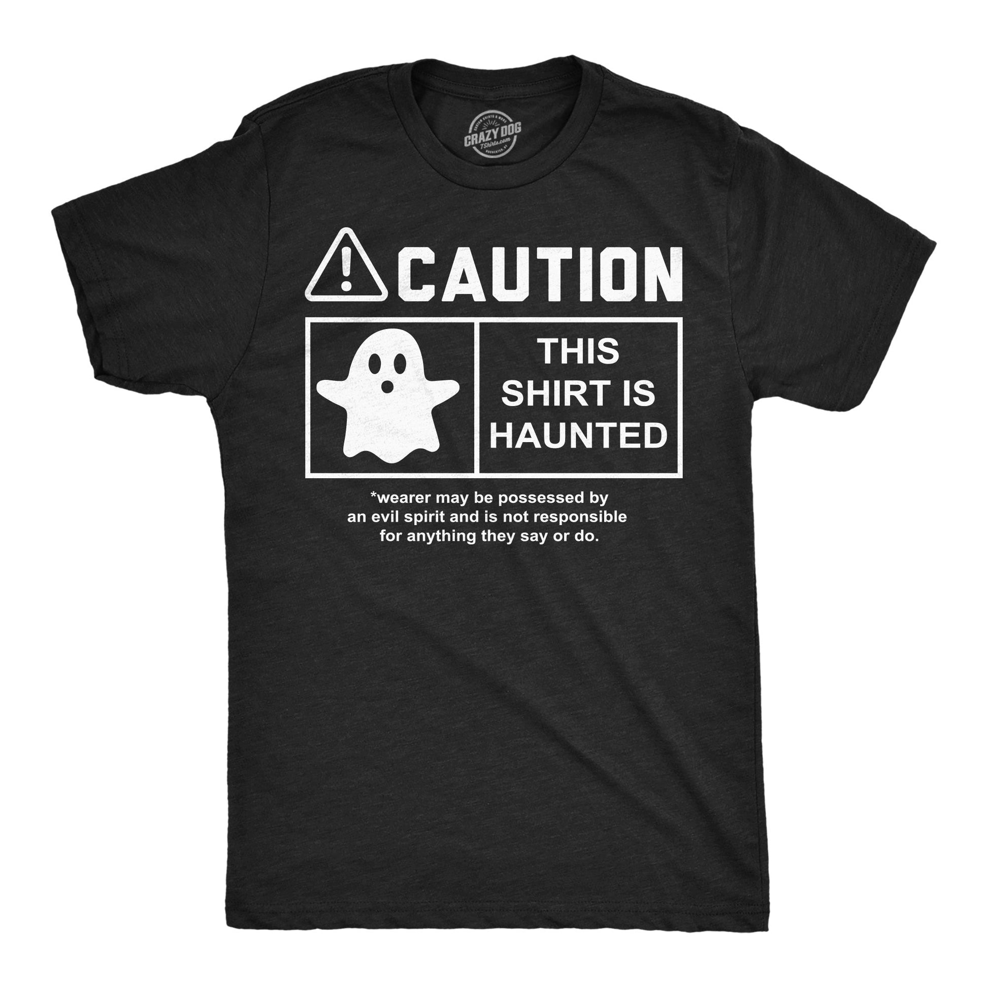 Caution This Shirt Is Haunted Men's T Shirt Hoodie, Sweatshirt | InkThreadWorks.com (Image 1)