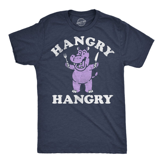 Hangry Hangry Hippo Men's T Shirt Hoodie, Sweatshirt | InkThreadWorks.com (Image 1)