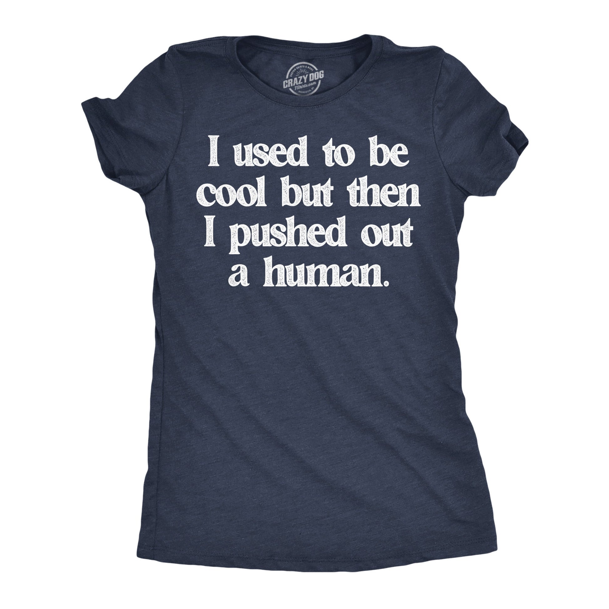 I Used To Be Cool But Then I Pushed Out A Human Women's T Shirt Hoodie, Sweatshirt | InkThreadWorks.com (Image 1)