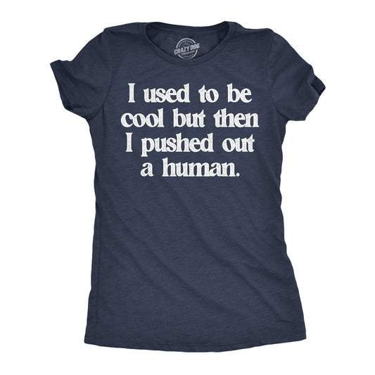 I Used To Be Cool But Then I Pushed Out A Human Women's T Shirt Hoodie, Sweatshirt | InkThreadWorks.com (Image 1)