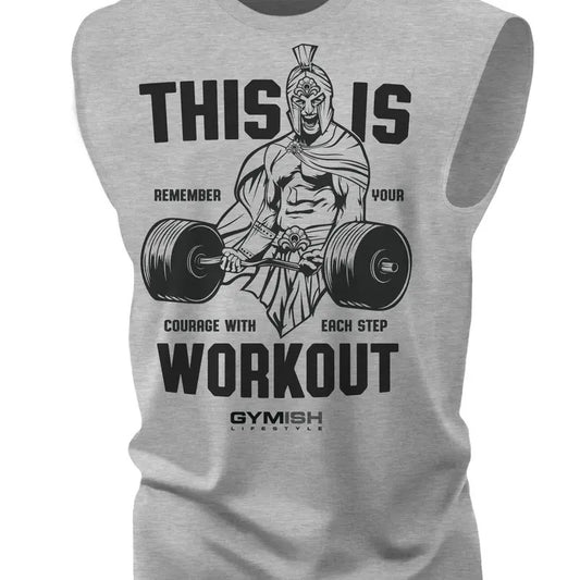 026. Spartan Gym Funny Workout Muscle Tank Top for Men