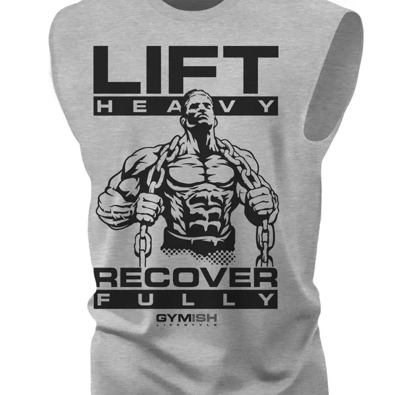 057. Recover Fully Funny Workout Muscle Tank Top for Men