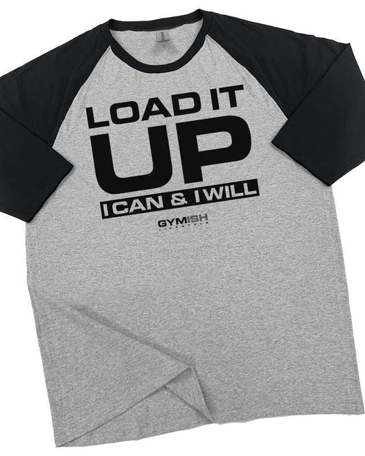 066. RAGLAN Load It Up Funny Workout Gym T-Shirt for Men
