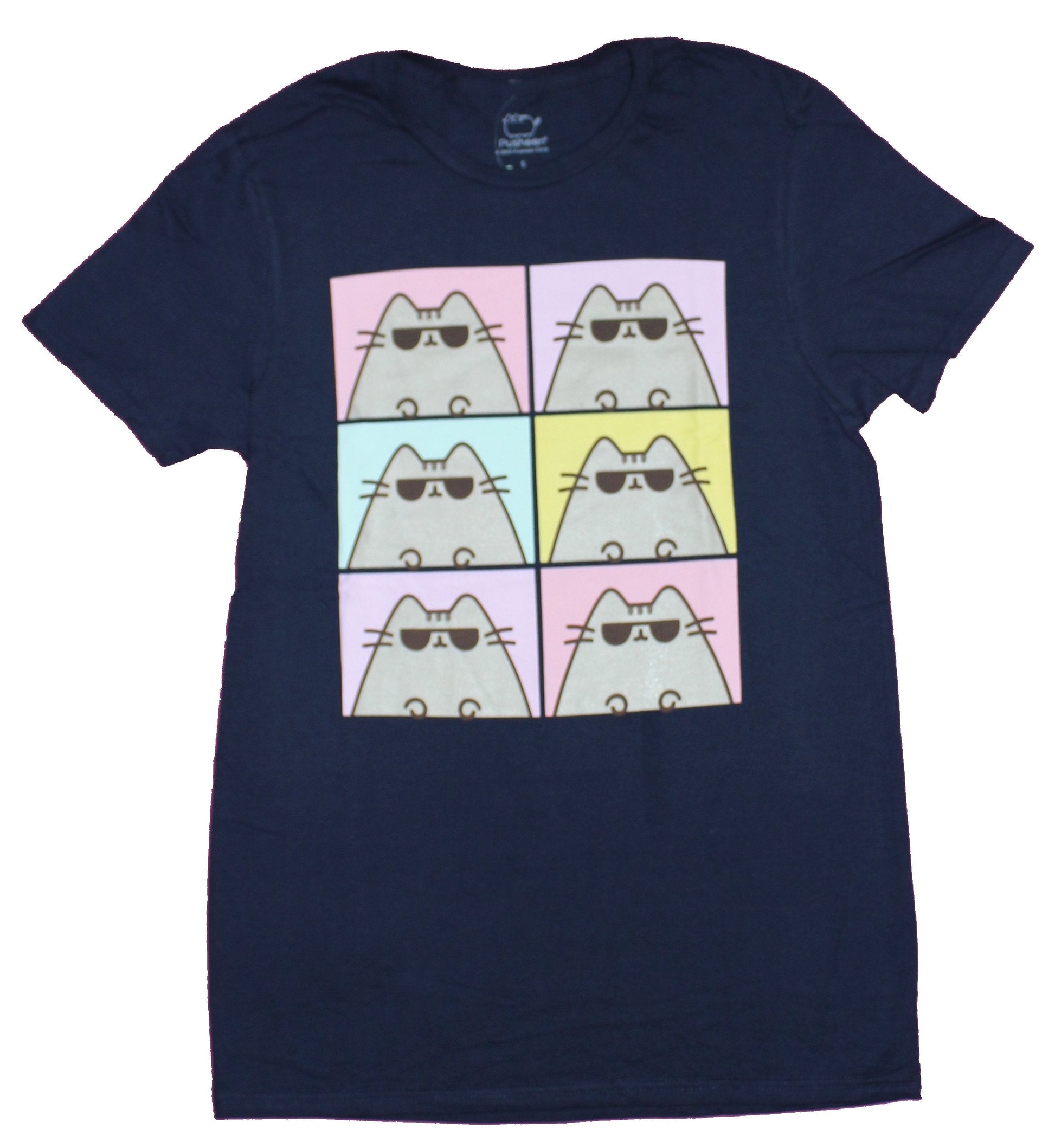 Pusheen Mens T-Shirt - 6 Pastel Boxes of Sunglass Wearing Cat Hoodie, Sweatshirt | InkThreadWorks.com