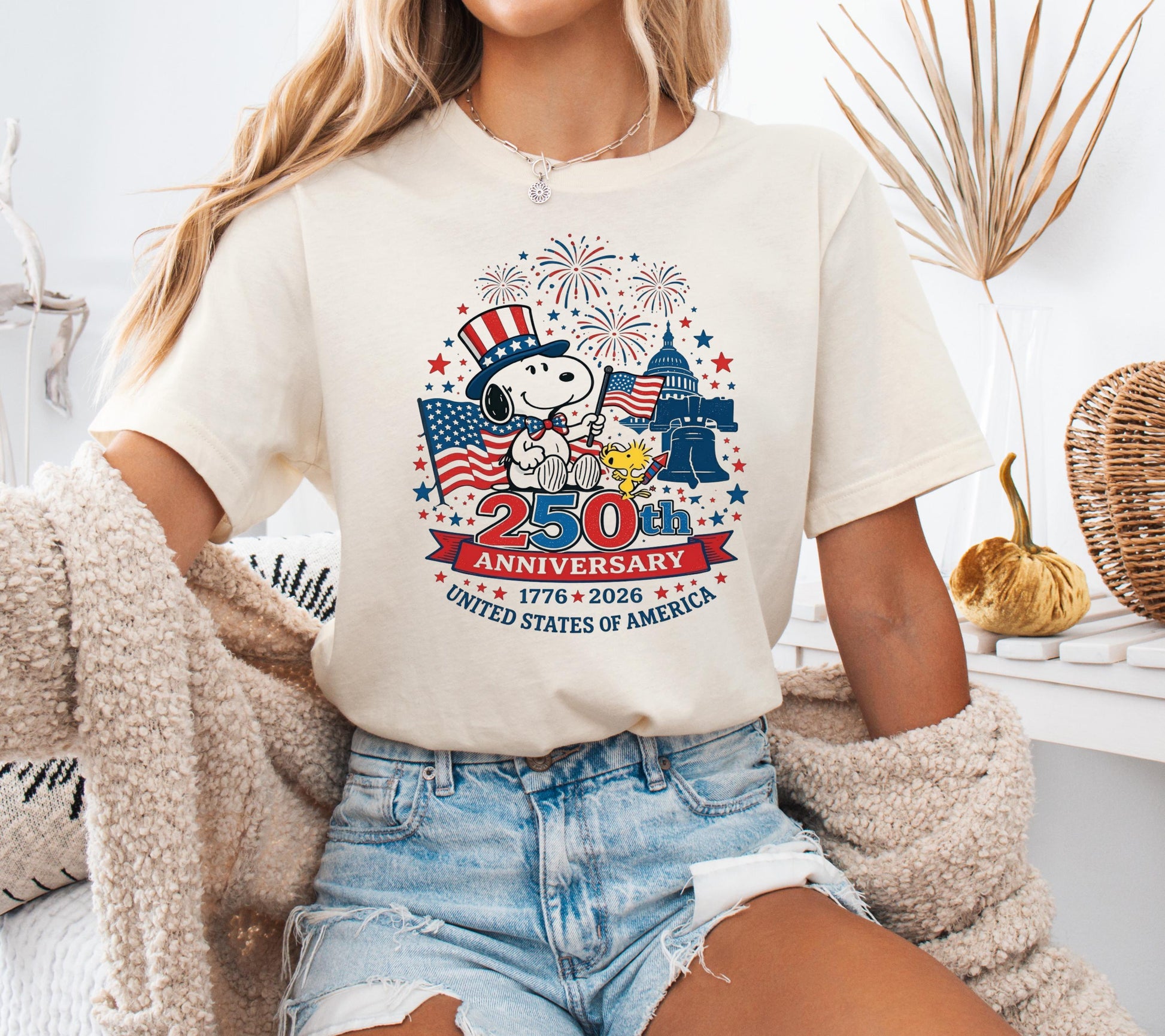 Snoopy America 250 Anniversary Patriotic Dog Cartoon Tee America Celebration (2)