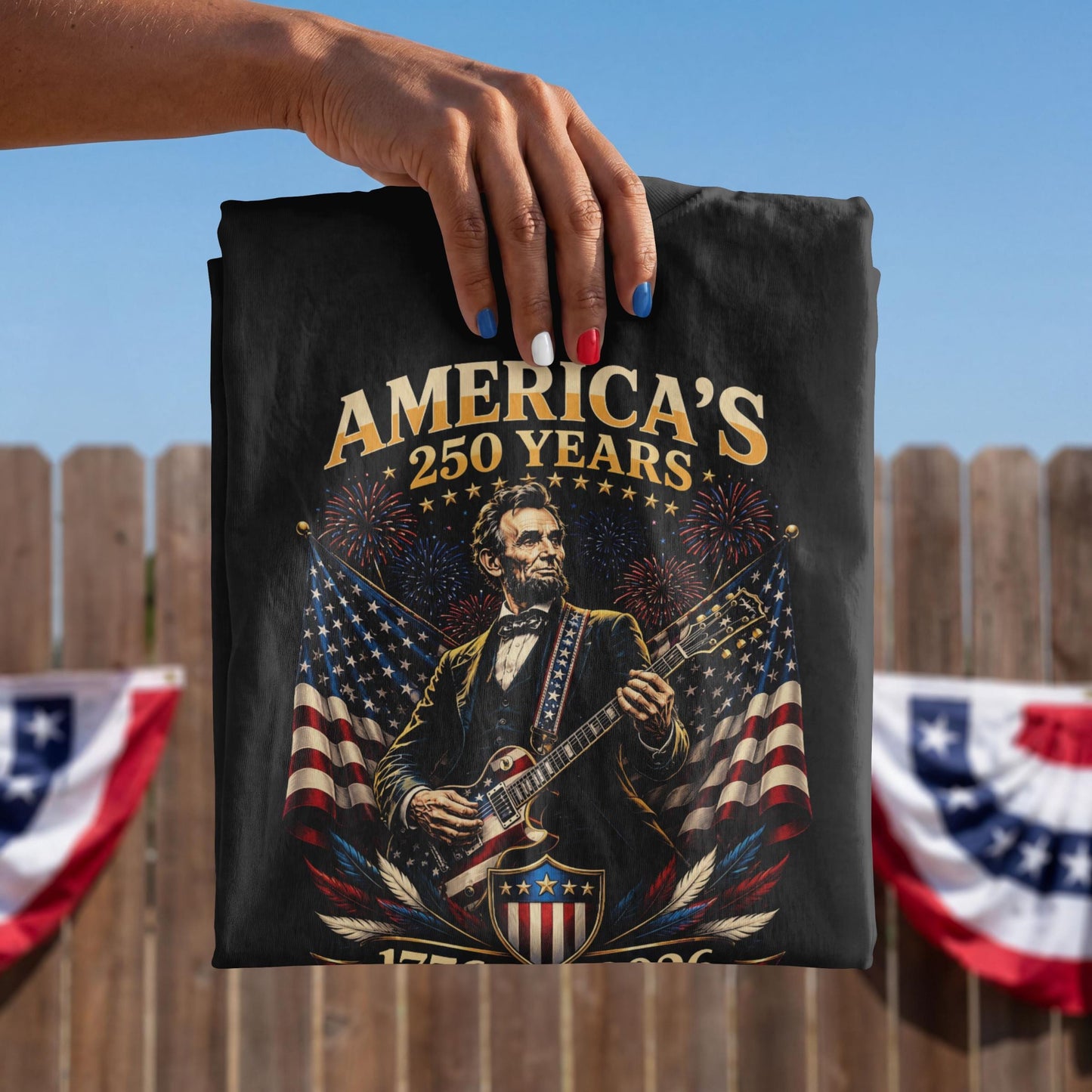 Usa 250 Year Tour Lincoln Playing Guitar 1776 2026 Patriotic 4th July Independence Day (2)