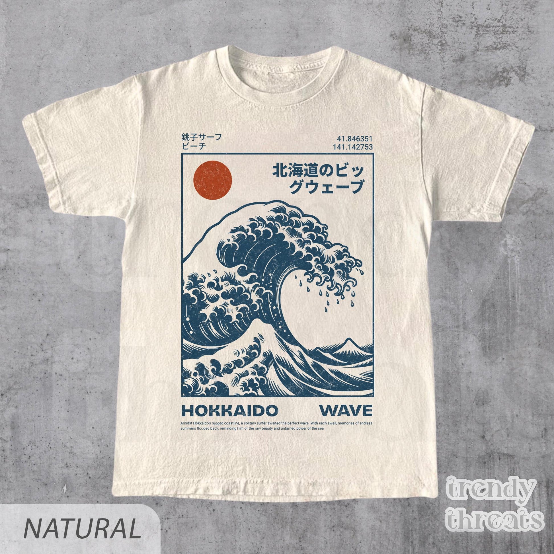 Hokkaido Wave Retro Japanese Surf Ukiyo-E Wave Vintage Japan Beach (2)