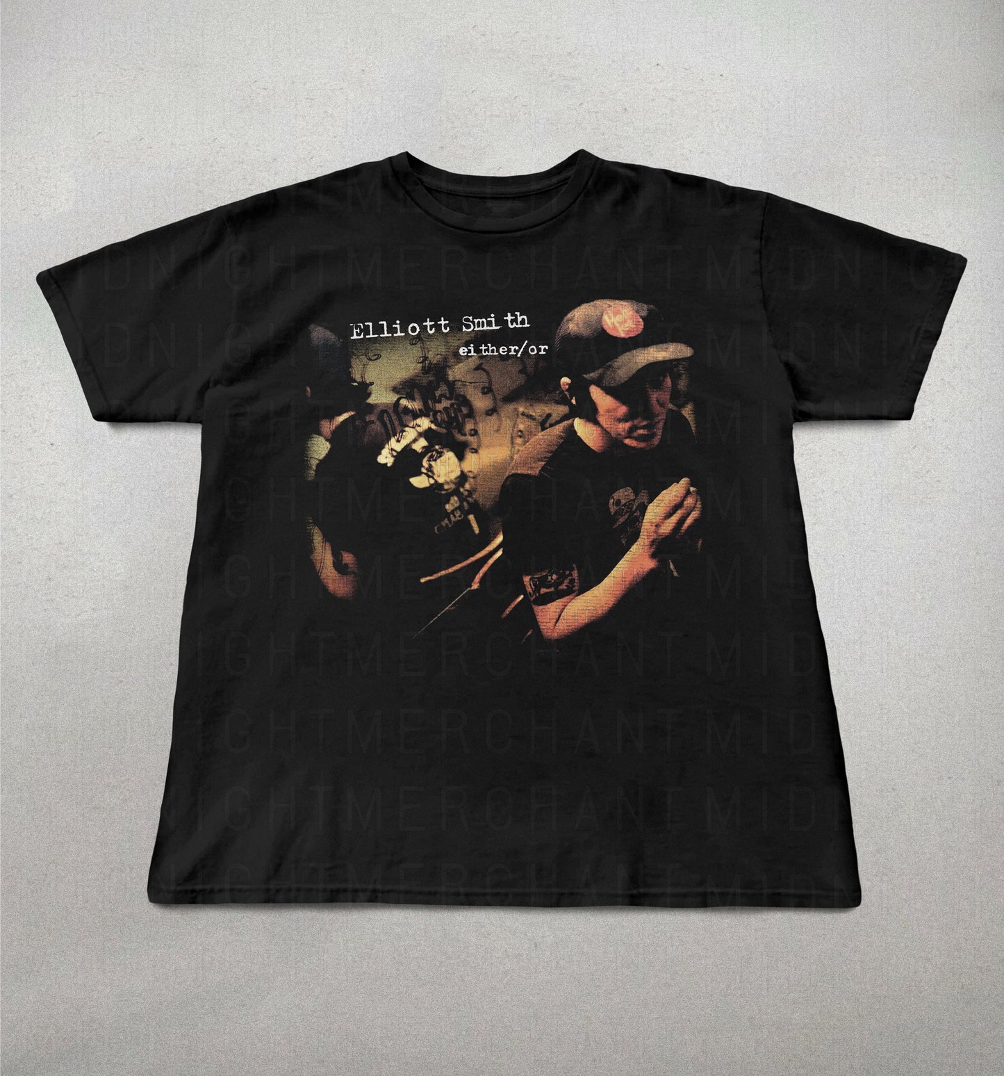 Elliot Smith Either Indie Folk Retro 90s Elliot Smith Alt Rock Tee 90s Band Tee (2)