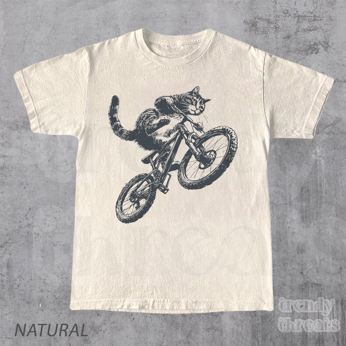 Cat Riding Bicycle Kitten Cat Lover Tee Bikers Cat Parents (2)