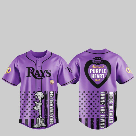 2025 Bay Rays National Purple Heart Day Jersey - Grishko.com