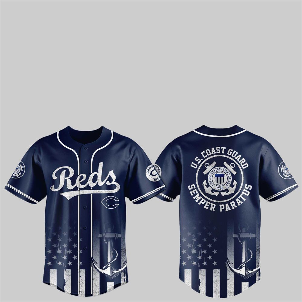 2025 Reds US Coast Guard Semper Paratus Jersey - Grishko.com
