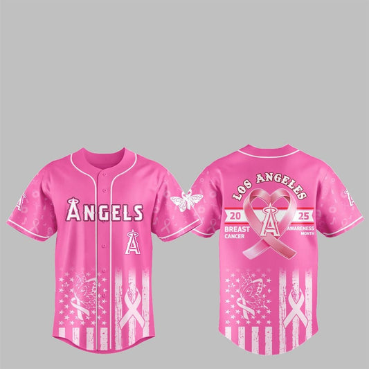 LA Angels 2025 Breast Cancer Awareness Month Jersey - Grishko.com