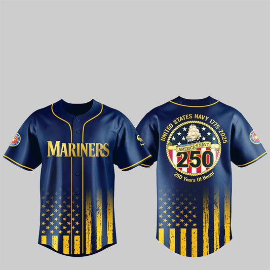 Mariners US NAVY 250th Birthday Celebration Jersey - Grishko.com
