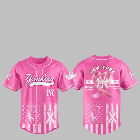 NY Yankees 2025 Breast Cancer Awareness Month Jersey - Grishko.com