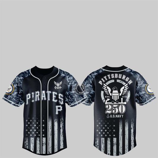Pirates 250th US NAVY Jersey 2025 - Grishko.com