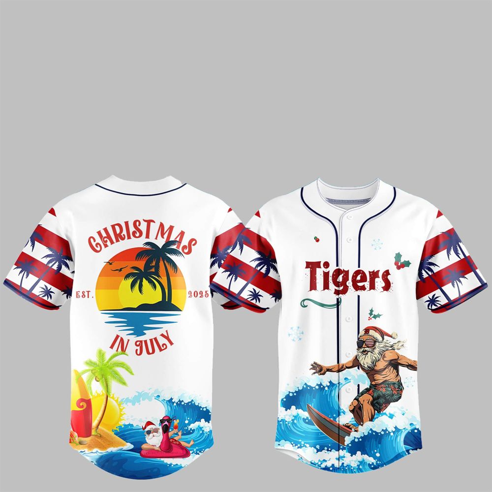 Tigers Christmas July Santa 2025 Jersey - Grishko.com