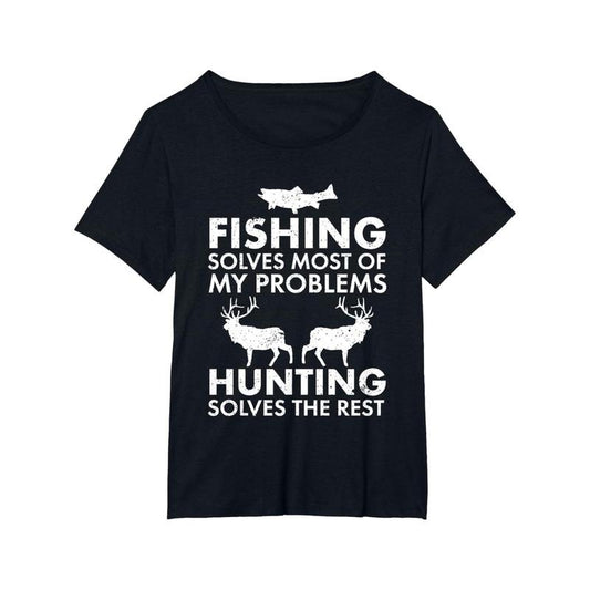 1 pc, 100% cotton T-shirt, Fun fishing and hunting gift Christmas Humor Hunter Cool T-shirt Made in USA