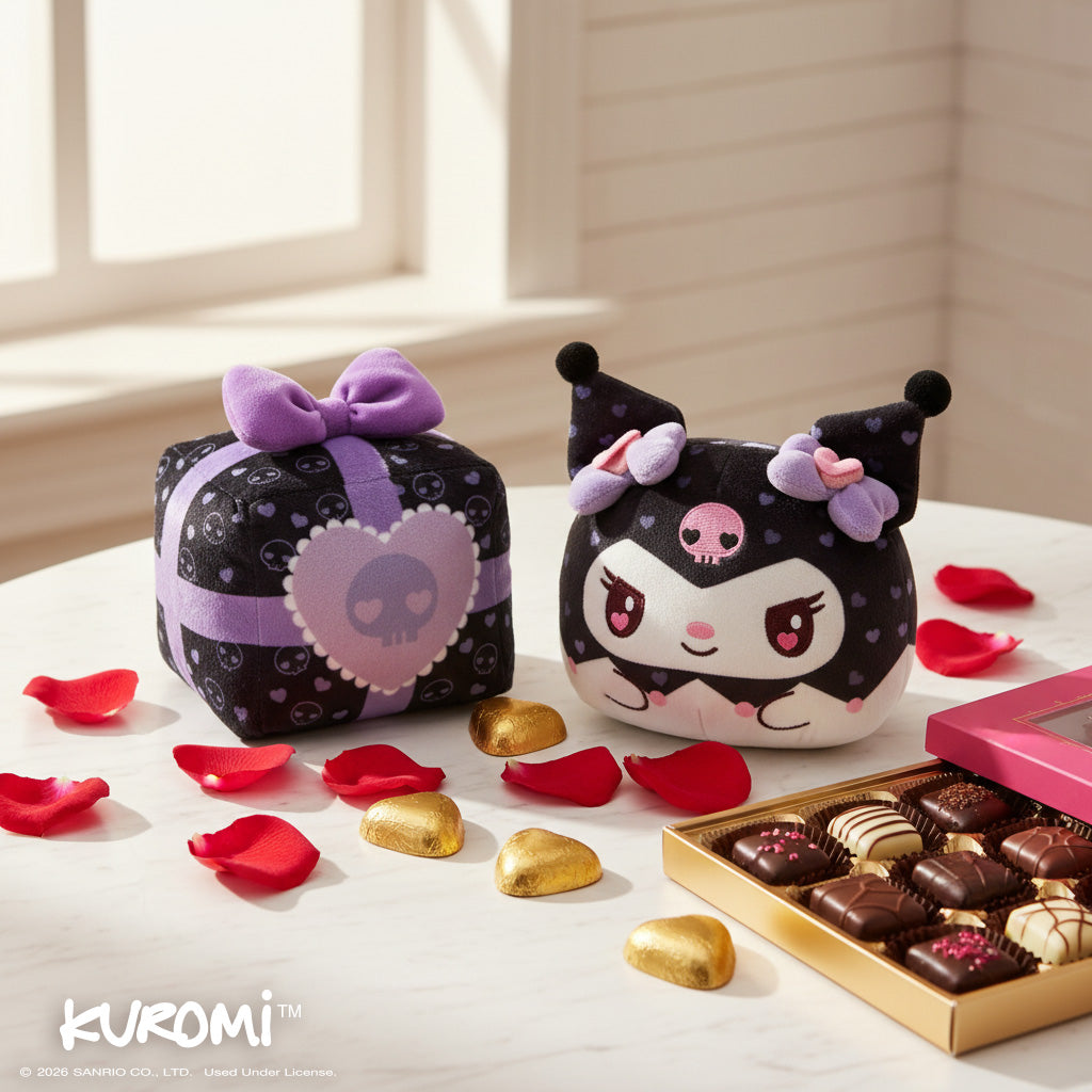 Valentine Present Kuromi 4" Reversible Plushie