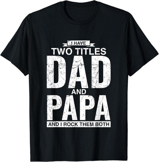 [100% Cotton] Cool Dad And Papa Double Title Rocking T-Shirt For Awesome Fathers Hoodie, Sweatshirt | InkThreadWorks.com