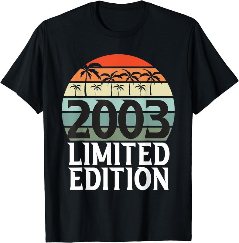 [100% Cotton] Vintage 2003 Limited Edition 2003 Year of Birth Birthday Breathable casual T-shirt Hoodie, Sweatshirt