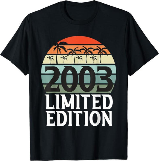 [100% Cotton] Vintage 2003 Limited Edition 2003 Year of Birth Birthday Breathable casual T-shirt Hoodie, Sweatshirt