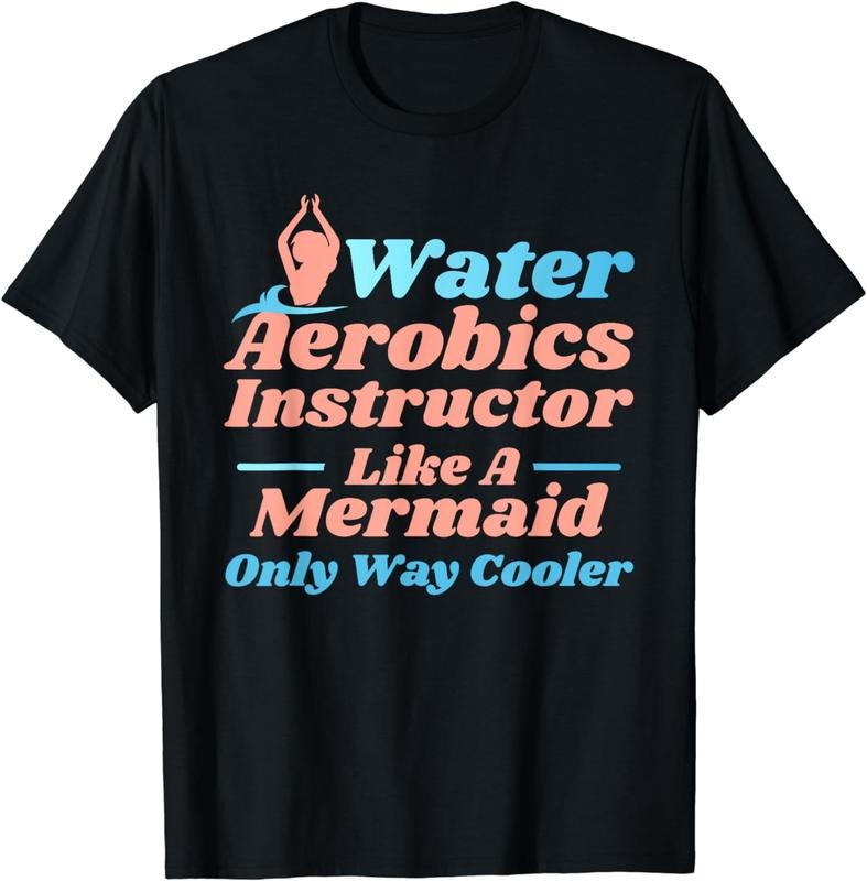 [100% Cotton]Aqua Water Aerobics Instructor - Like A Mermaid T-Shirt Hoodie, Sweatshirt | InkThreadWorks.com