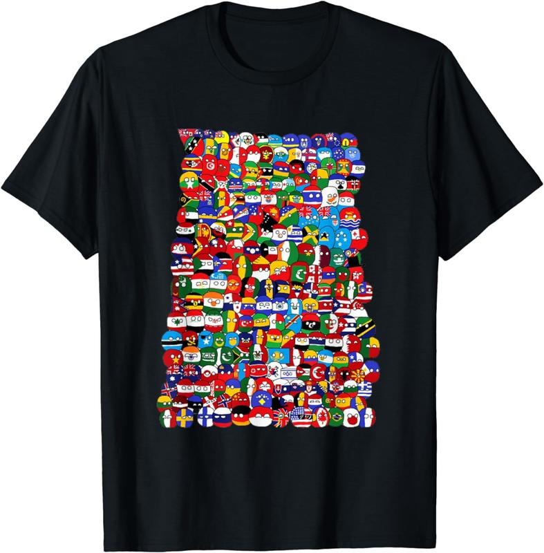 [100% Cotton]Countryballs world flags T-Shirt Hoodie, Sweatshirt | InkThreadWorks.com