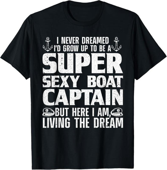 100% Cotton Funny Boat Captain Design For Men Women Boating Boat Captain T-Shirt