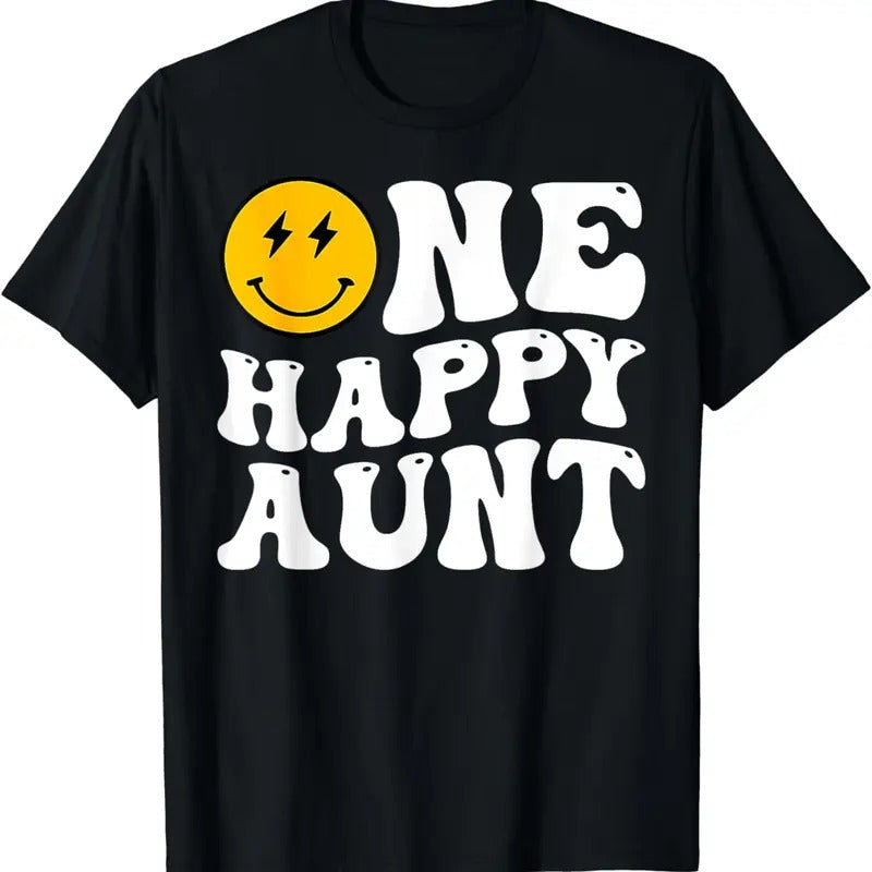 [100% Cotton]Groovy One Happy Dude Aunt 1st Birthday Family Matching T-Shirt Hoodie, Sweatshirt | InkThreadWorks.com