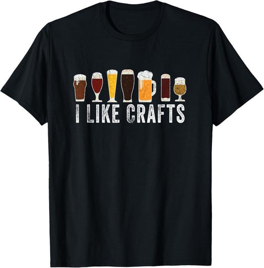100% Cotton I Like Crafts Beer Brewer Home Brewing Making Drinking Dad T-Shirt
