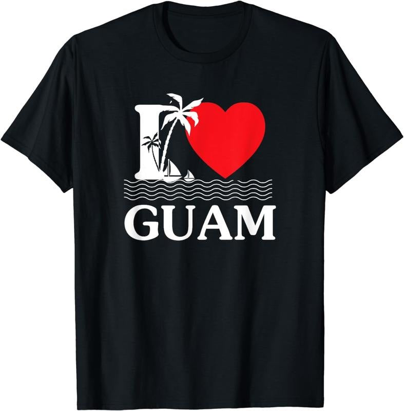 [100% Cotton]I Love Guam Heart T-Shirt Hoodie, Sweatshirt | InkThreadWorks.com