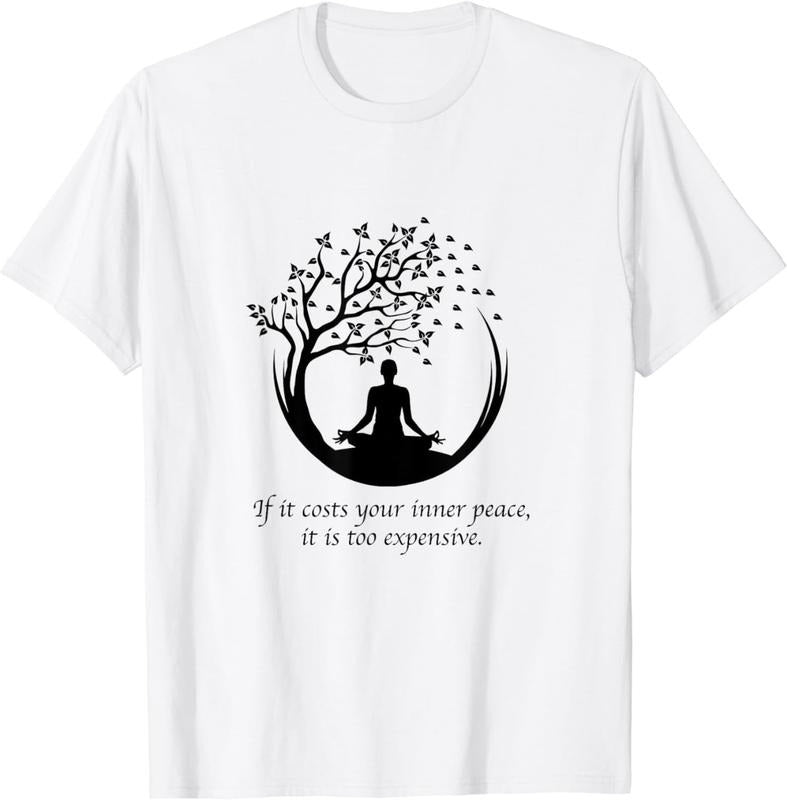 [100% Cotton]If It Costs Your Inner Peace It Too Expensive Yoga Namaste T-Shirt Hoodie, Sweatshirt | InkThreadWorks.com