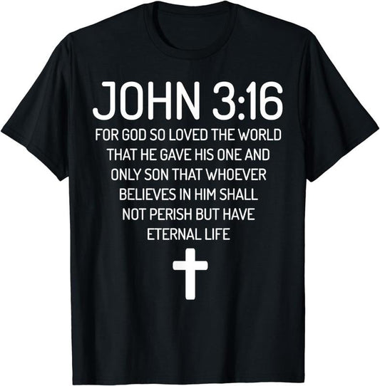 [100% Cotton]John 3:16 Bible Verse Scripture Christian God loves T-Shirt Hoodie, Sweatshirt | InkThreadWorks.com
