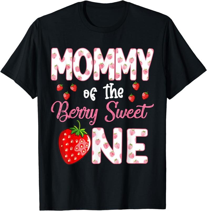 [100% Cotton]Mommy Of The Berry Sweet One Strawberry First Birthday T-Shirt Hoodie, Sweatshirt | InkThreadWorks.com