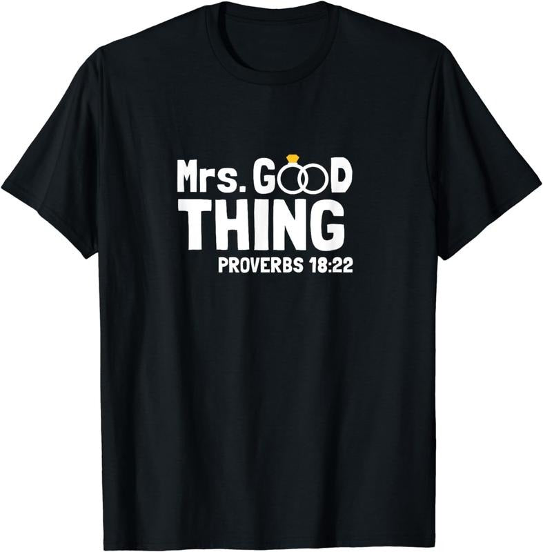[100% Cotton]Proverbs Christian Couples Apparel Mrs. Good Thing T-Shirt Hoodie, Sweatshirt | InkThreadWorks.com