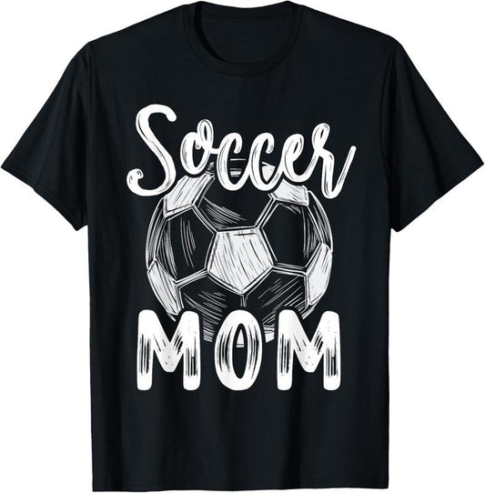100% Cotton Soccer Mom For Women Family Matching Team Player Soccer Ball T-Shirt