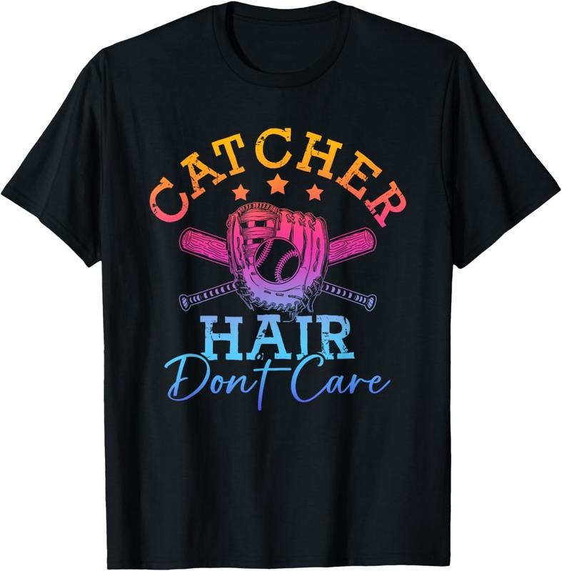 100% Cotton Softball Shirt Girls Women Softball Player Softball Catcher T-Shirt