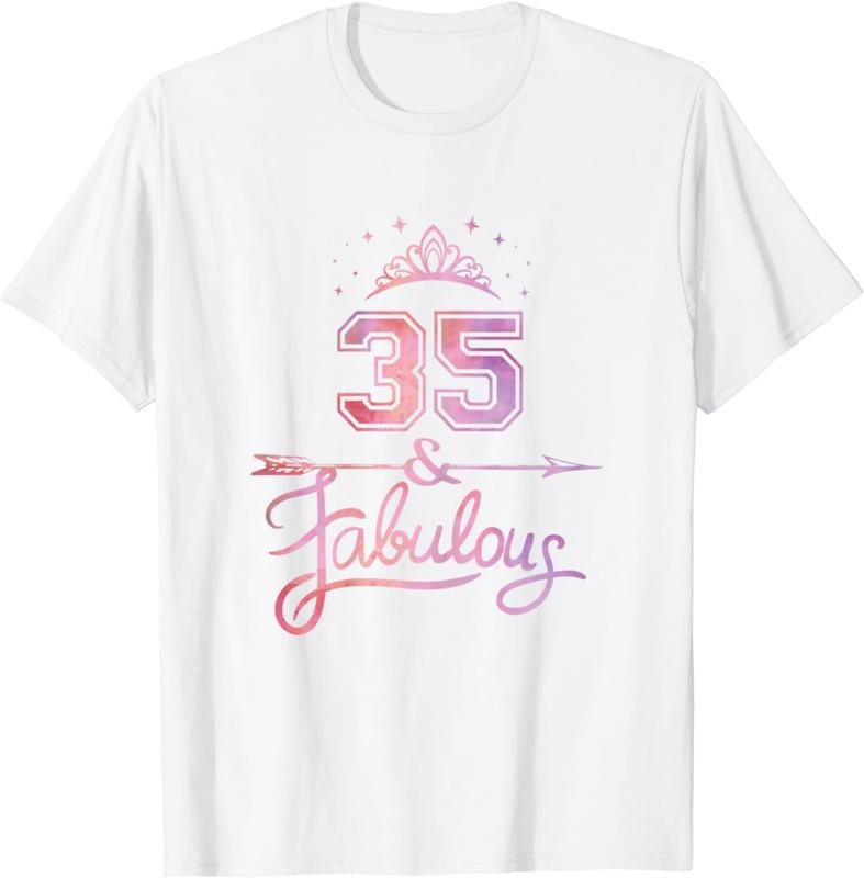 [100% Cotton]Women 35 Years Old And Fabulous Happy 35th Birthday T-Shirt Hoodie, Sweatshirt | InkThreadWorks.com