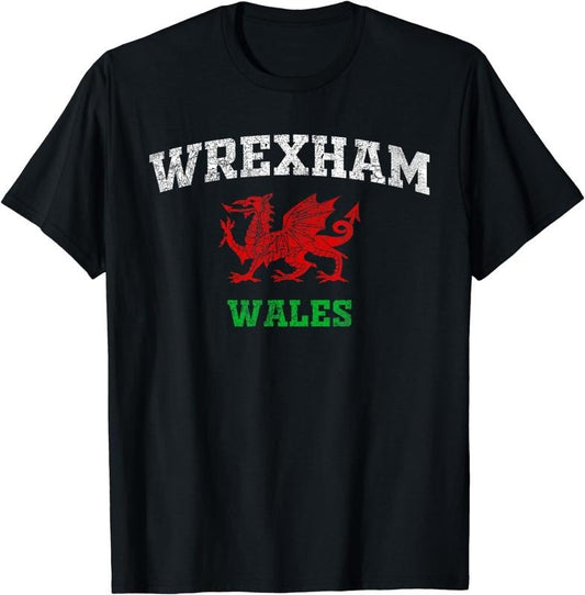 [100% Cotton]Wrexham Wales Retro Vintage T-Shirt Hoodie, Sweatshirt | InkThreadWorks.com