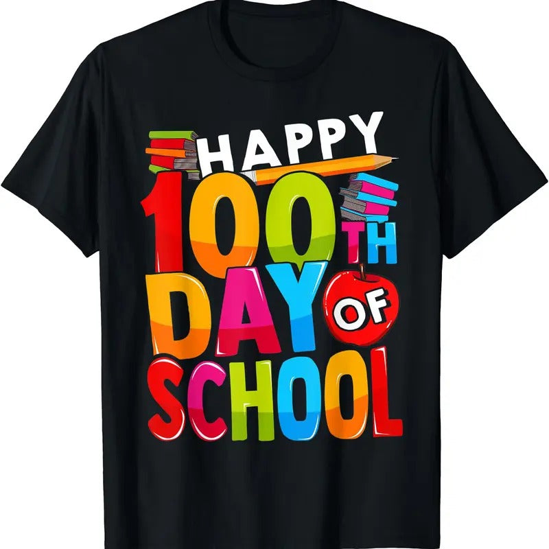 100th Day of School Gift for Teachers Happy 100 Days T-Shirt graphic  tee