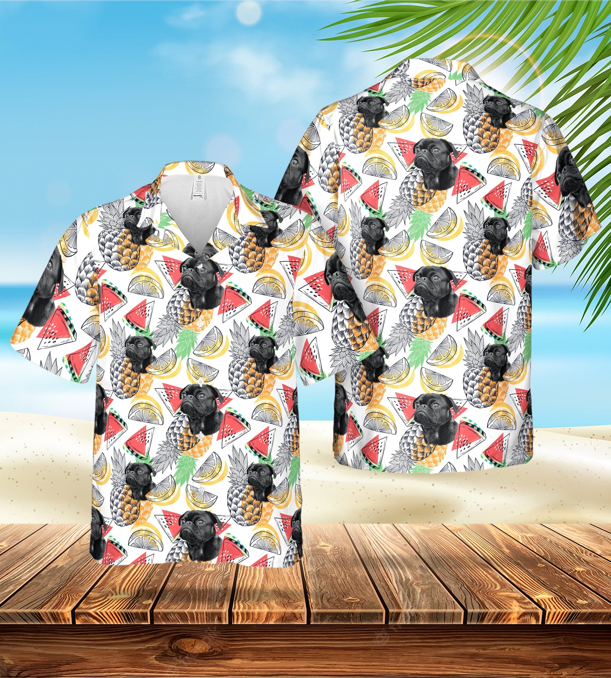 Custom Hawaiian Shirt (Fruity White: 1-4 Pets)
