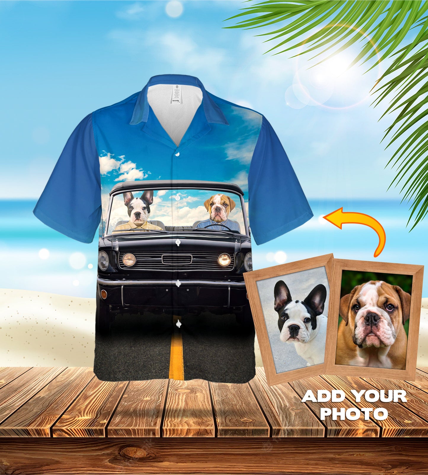 Custom Hawaiian Shirt (The Classic Woofstang: 1-4 Pets)